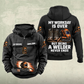 Welder Never Ends Vintage Hoodie in Black, front and back views with sample text CUSTOM NAME and SINCE 2000.