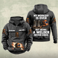 Welder Never Ends Vintage Hoodie in Dark Gray, front and back views with sample text CUSTOM NAME and SINCE 2000.