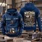 Welder Skills and Pride Vintage Hoodie in Dark Blue, front and back views with sample text CUSTOM NAME and SINCE 2000.