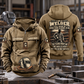 Welder Skills and Pride Vintage Hoodie in Kaki, front and back views with sample text CUSTOM NAME and SINCE 2000.