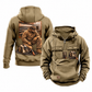Welder Ready Every Day Portrait Vintage Hoodie in Kaki, front and back views with sample text CUSTOM NAME and SINCE 2000.