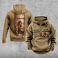 Welder Workday Portrait Vintage Hoodie in Kaki, front and back views with sample text CUSTOM NAME and SINCE 2000, a tall steel-panel kneeling-welder back illustration, and helmet-and-torch chest emblems.