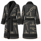 Personalized Welder Bathrobe - Blueprint Workshop slate front and back view