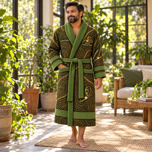 Personalized Welder Bathrobe - Contour Lines lifestyle view