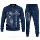 welder occupation-themed sweater and jogger combo navy color with name and company artwork