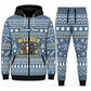 welder blue-gray Winter Snowflake full-zip hoodie and jogger combo with Custom Name and Custom Company Name