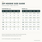 AmazingCustomize Zip Hoodie Size Guide S–5XL