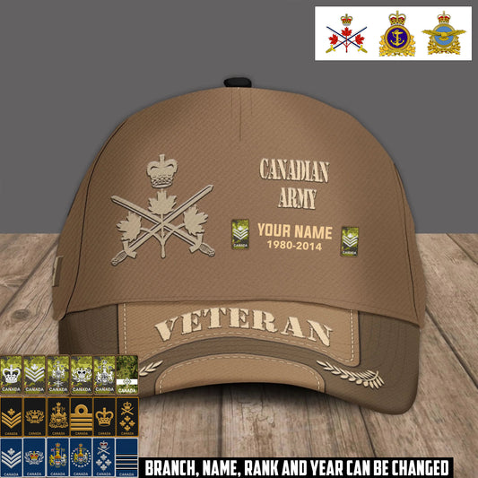 Personalized Name Year & Rank Canada Soldier/Veterans Baseball Cap - 1760054401