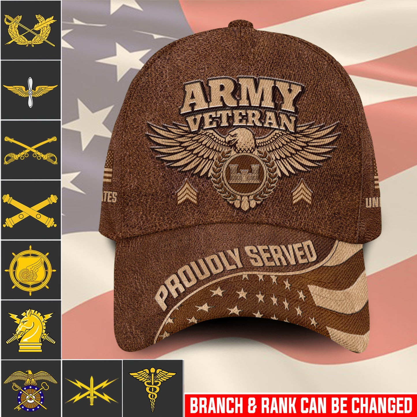 US Military – Army Branch All Over Print Cap