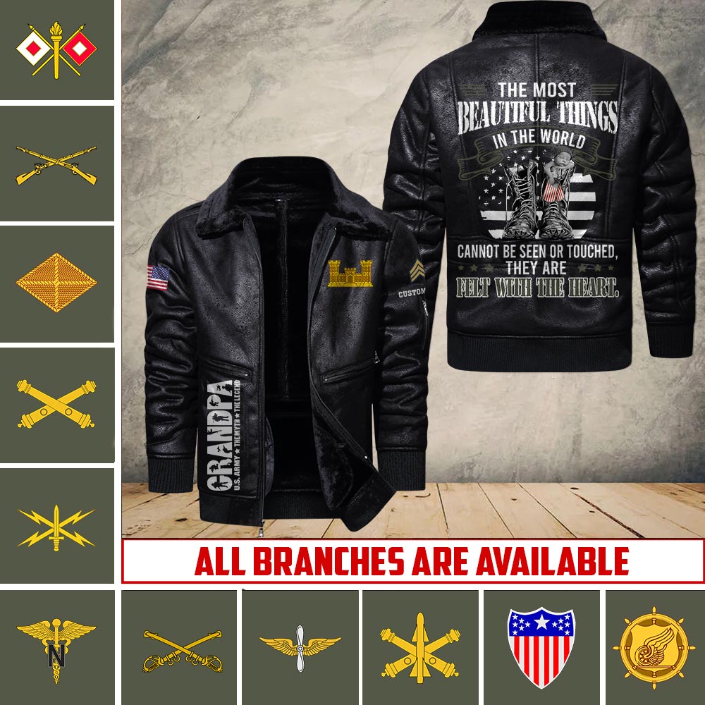 US Military - Army Branch - Leather Jacket For Veterans