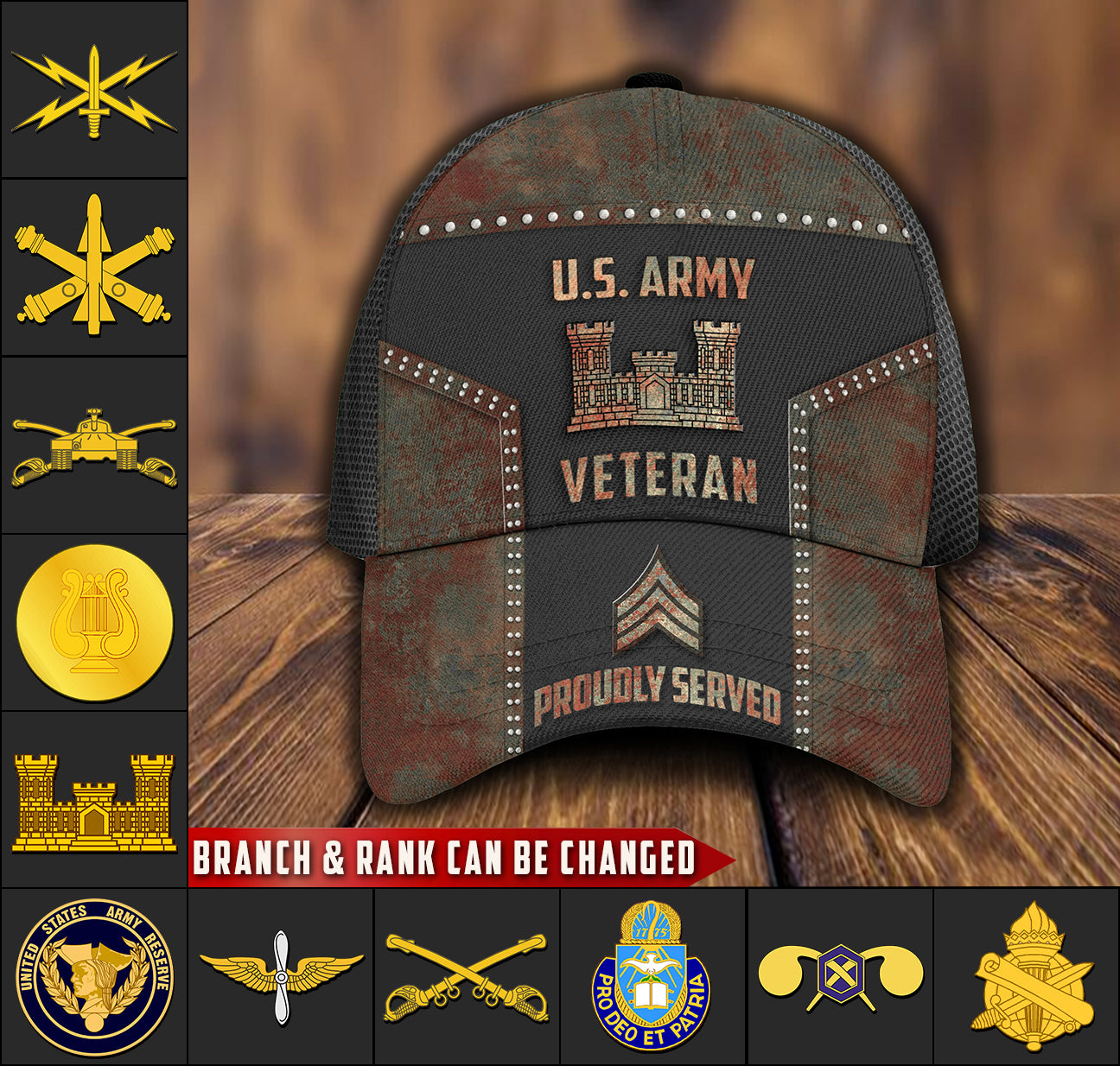 US Military – Army Branch All Over Print Cap