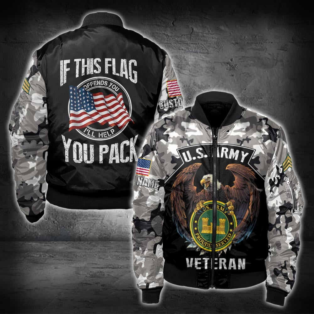 US Military – Army Branch All Over Print Bomber Jacket