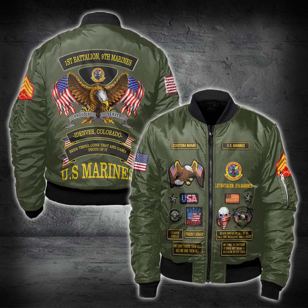 US Military – Marine Battalion All Over Print Bomber Jacket