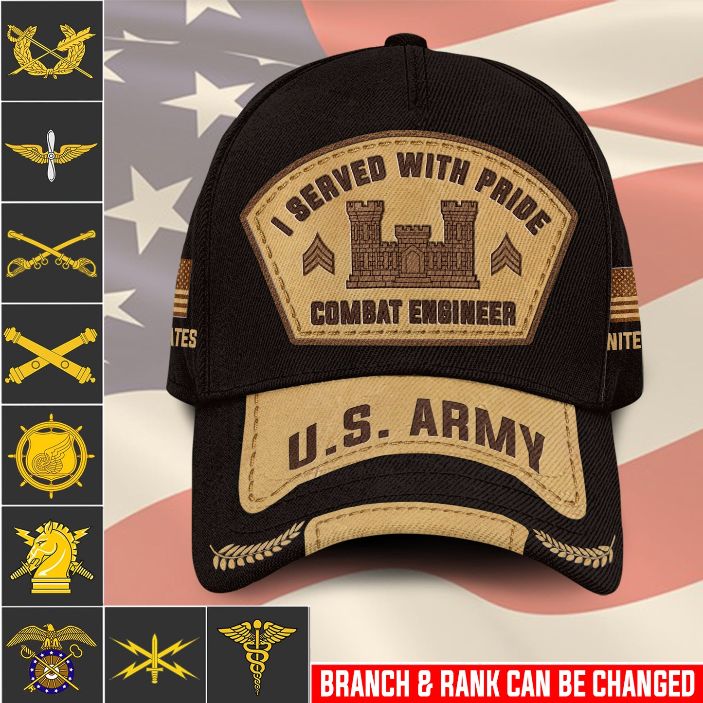 US Military – Army Branch All Over Print Cap
