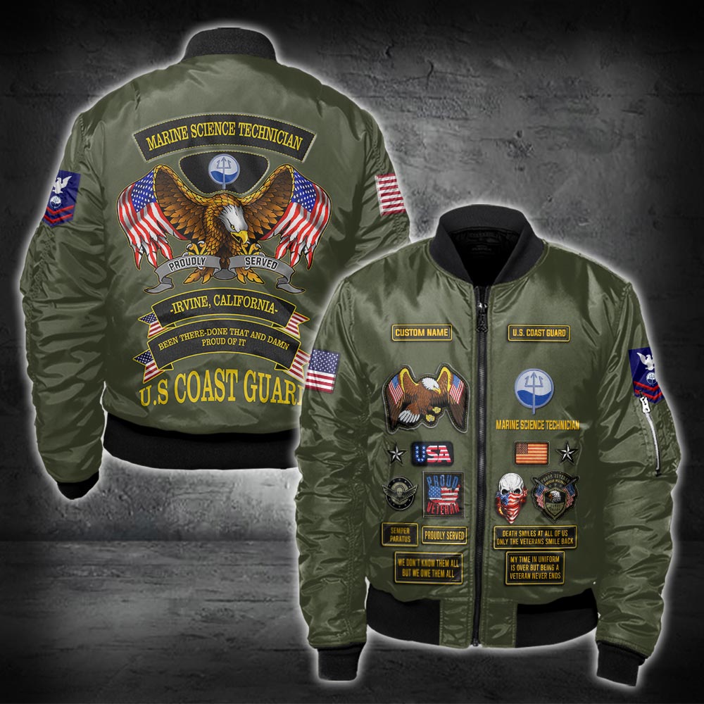 US Military – Coast Guard Rating All Over Print Bomber Jacket
