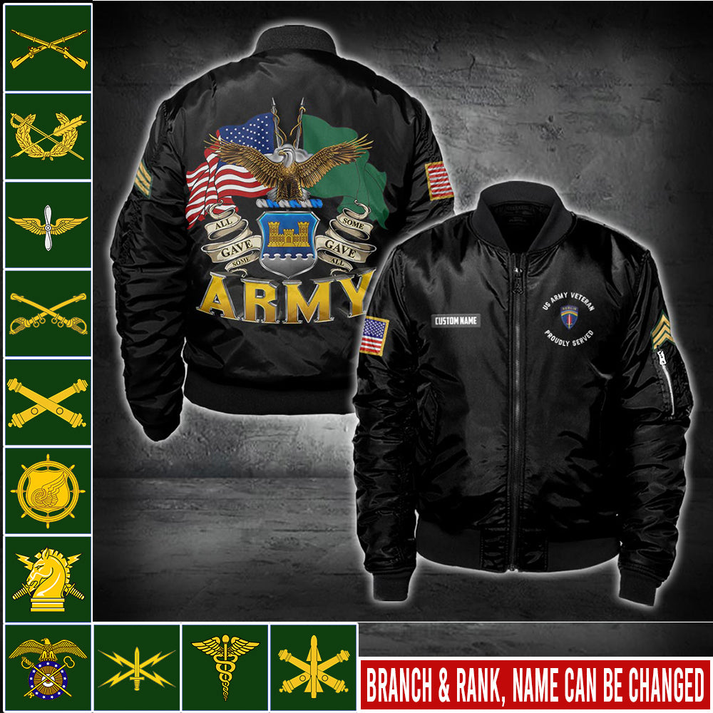 US Military – Army Branch All Over Print Bomber Jacket