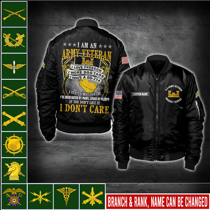 US Militär – Army Branch Bomberjacke mit Allover-Print