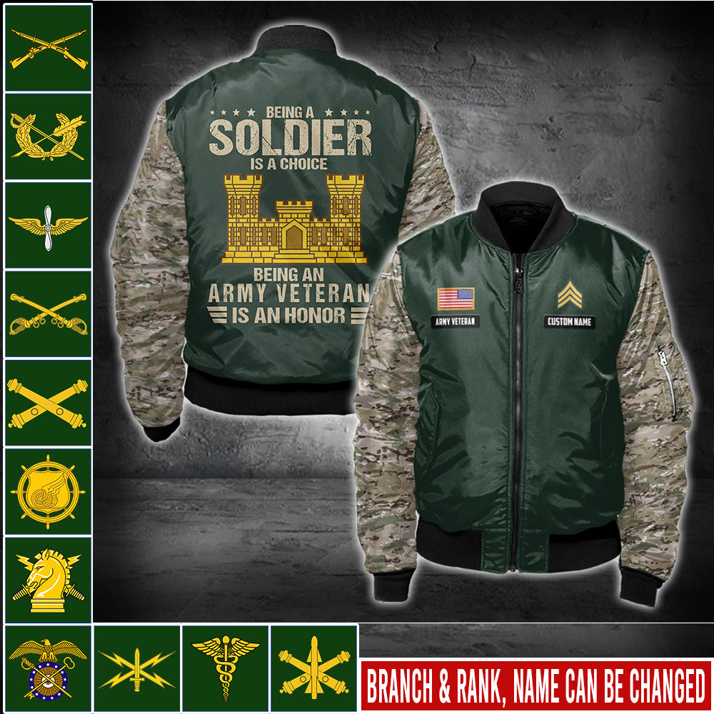 US Military – Army Branch All Over Print Bomber Jacket