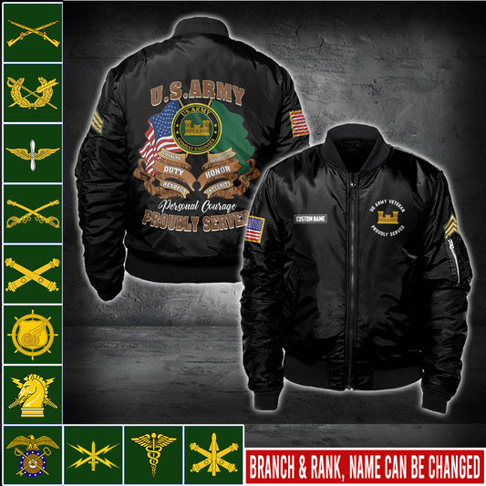 US Military – Army Branch All Over Print Bomber Jacket