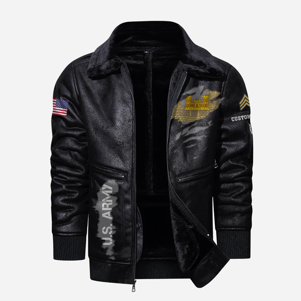US Military - Army Branch - Leather Jacket For Veterans