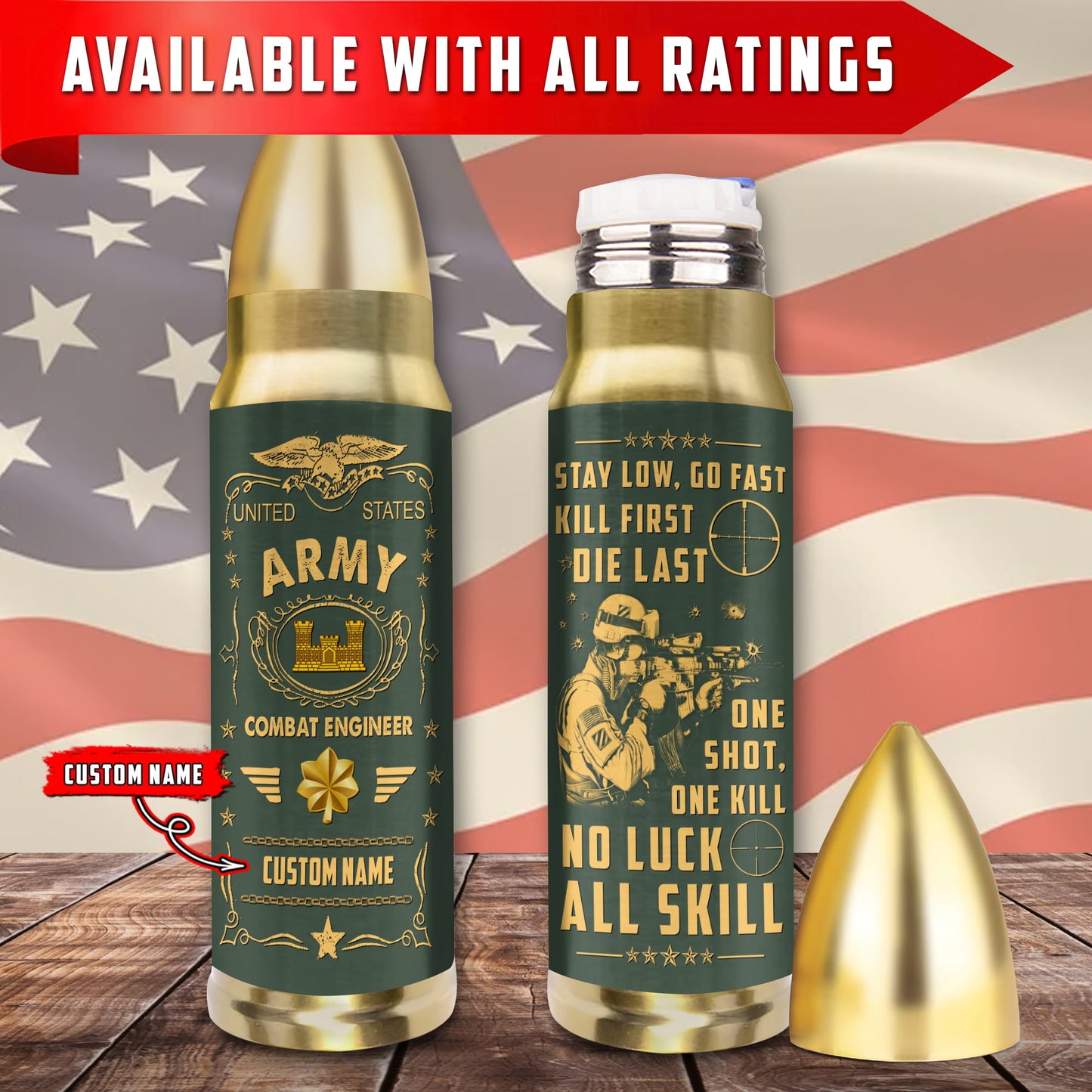 US Military – Army Branch – Bullet Tumbler