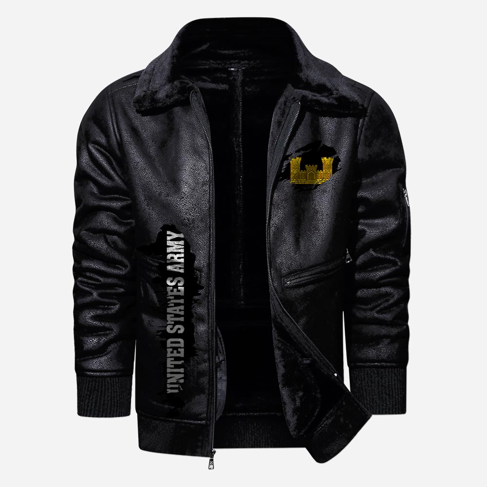 US Military - Army Branch - Leather Jacket For Veterans