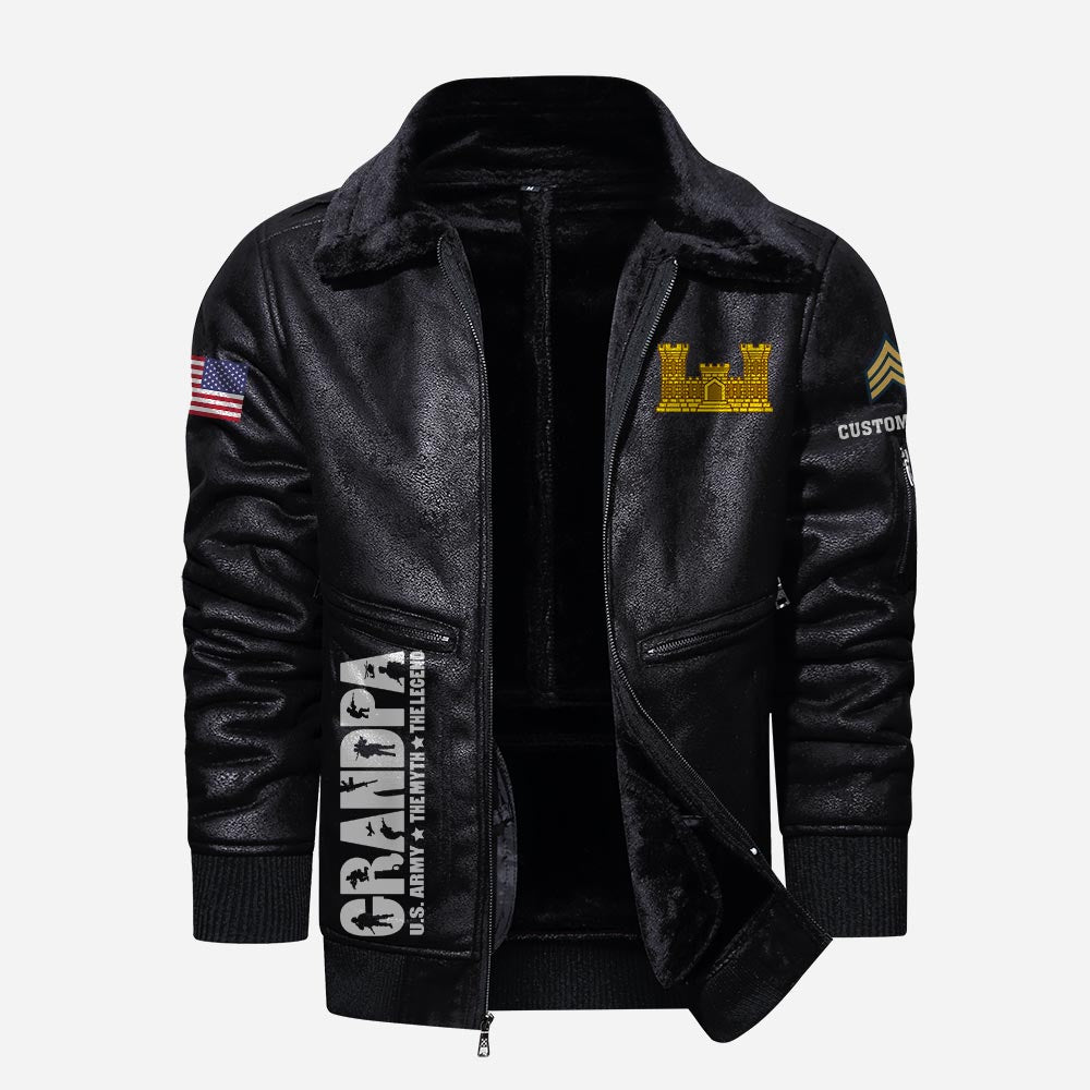 US Military - Army Branch - Leather Jacket For Veterans