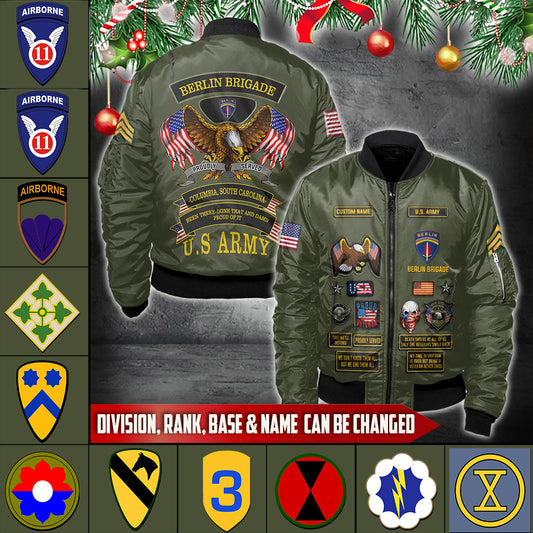 US Military – Army Division All Over Print Bomber Jacket
