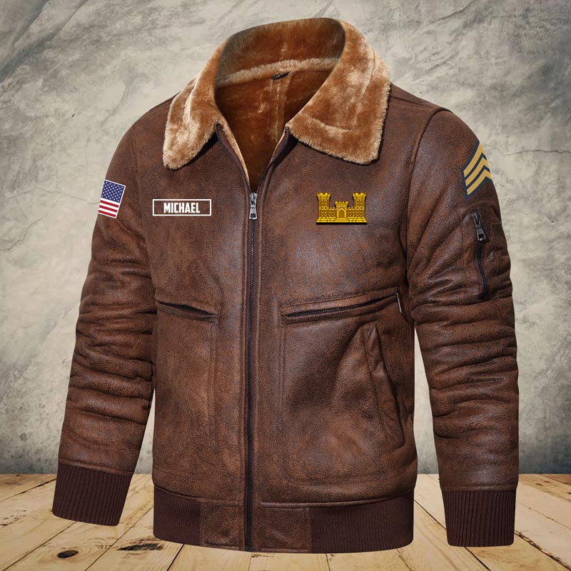 US Military - Army Branch - Leather Jacket For Veterans