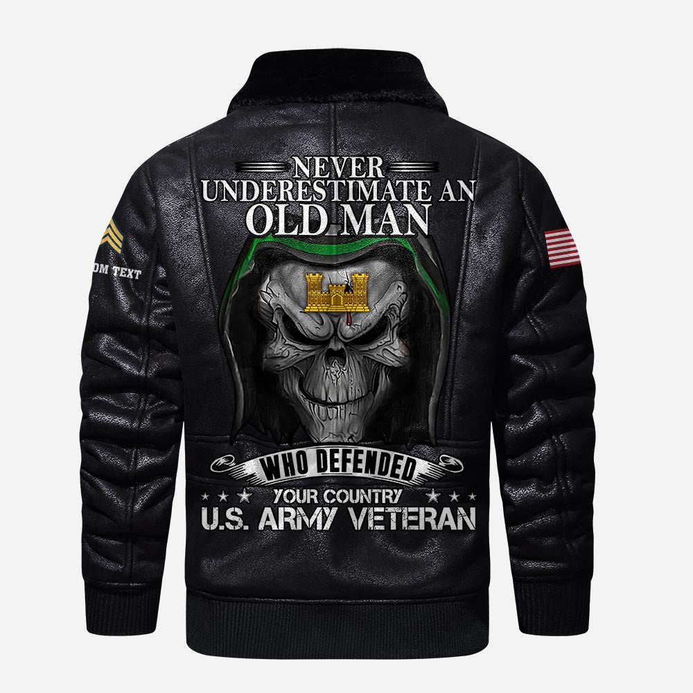 US Military - Army Branch - Leather Jacket For Veterans