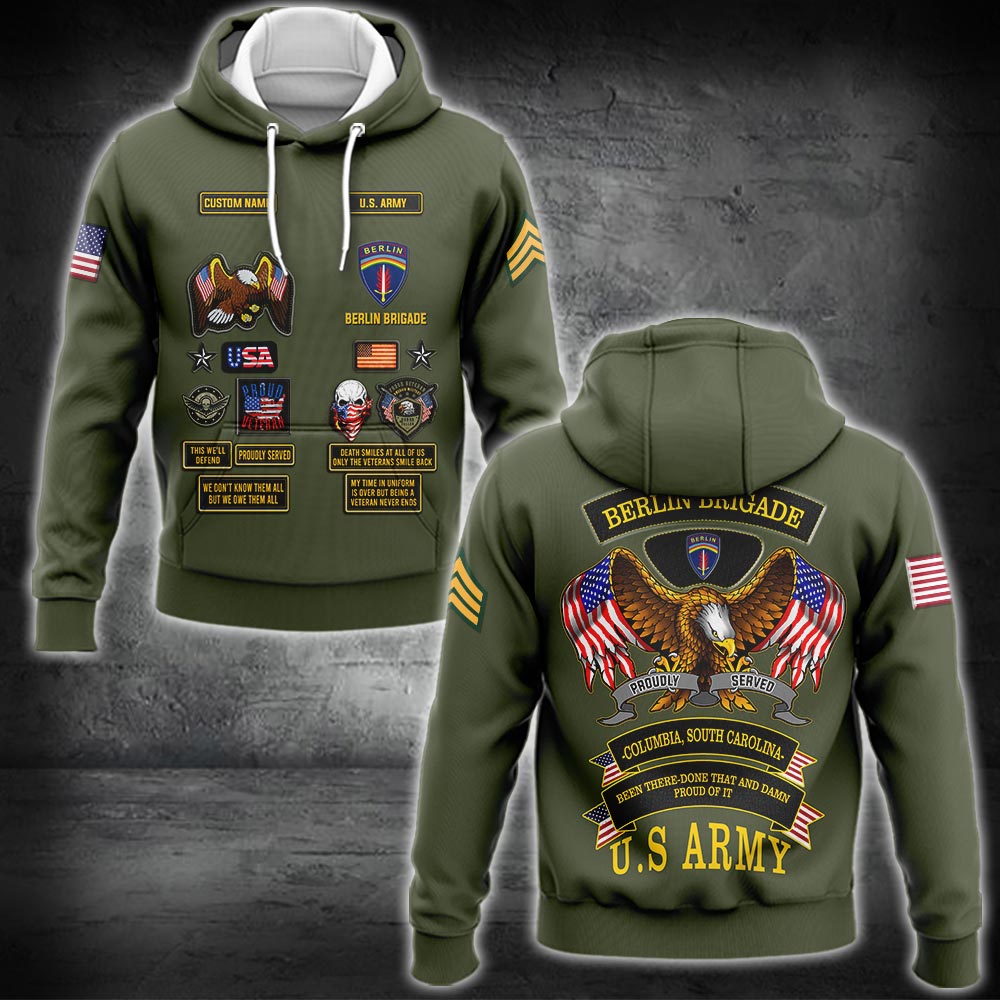 Sweat à capuche à imprimé intégral de l'armée américaine - Division de l'armée