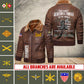 US Military - Army Branch - Leather Jacket For Veterans
