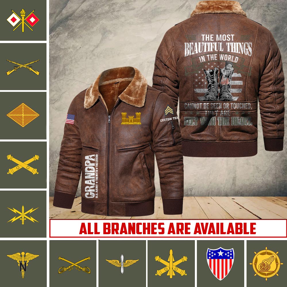 US Military - Army Branch - Leather Jacket For Veterans