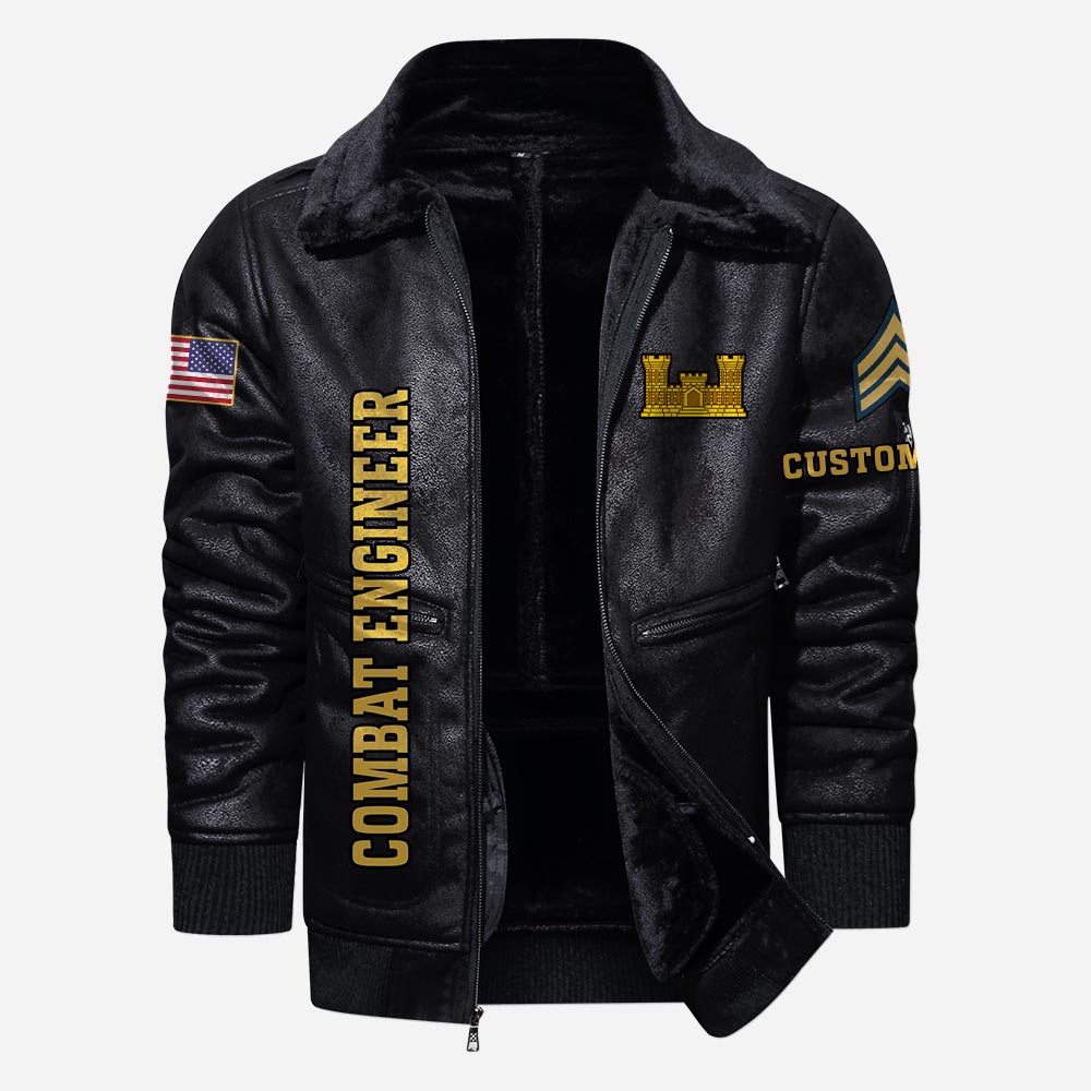 US Military - Army Branch - Leather Jacket For Veterans