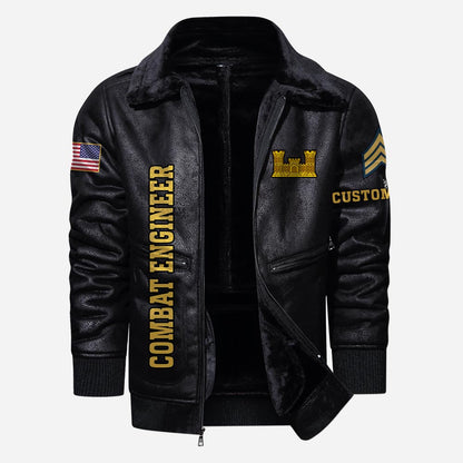US Military - Army Branch - Leather Jacket For Veterans