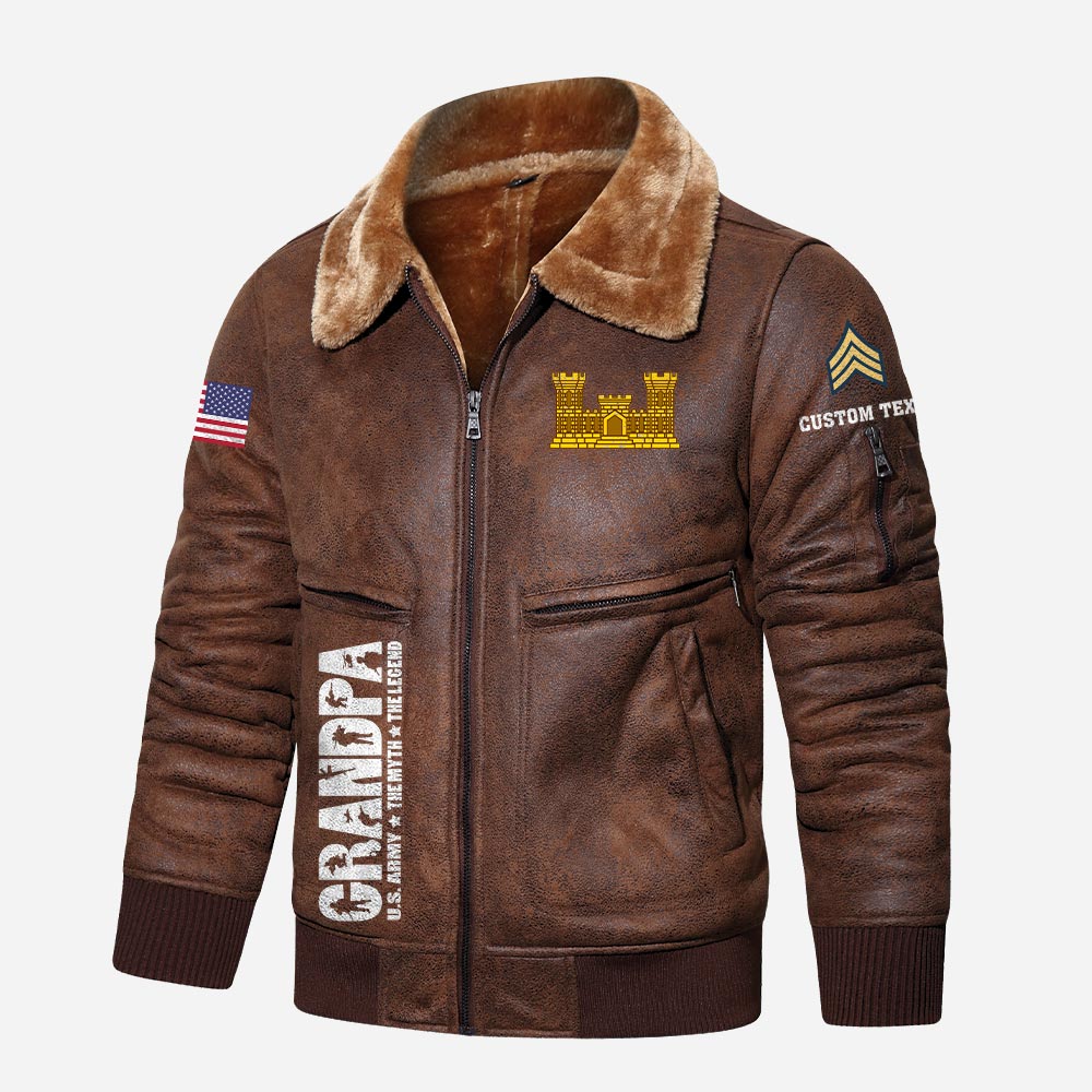 US Military - Army Branch - Leather Jacket For Veterans