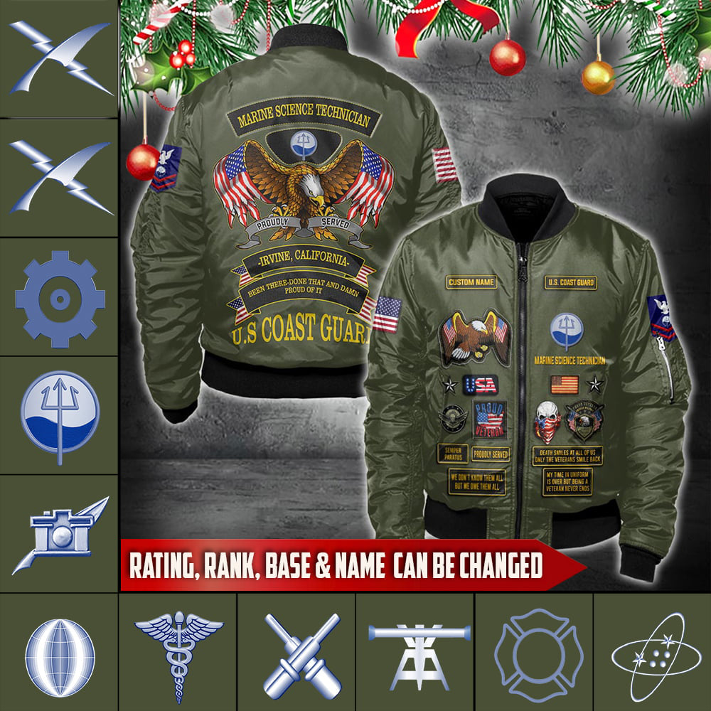 US Military – Coast Guard Rating All Over Print Bomber Jacket
