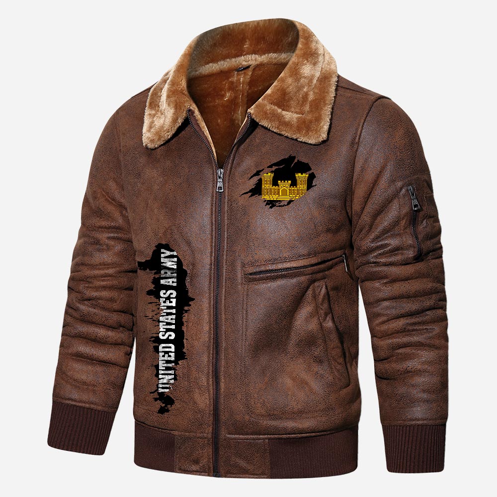 US Military - Army Branch - Leather Jacket For Veterans
