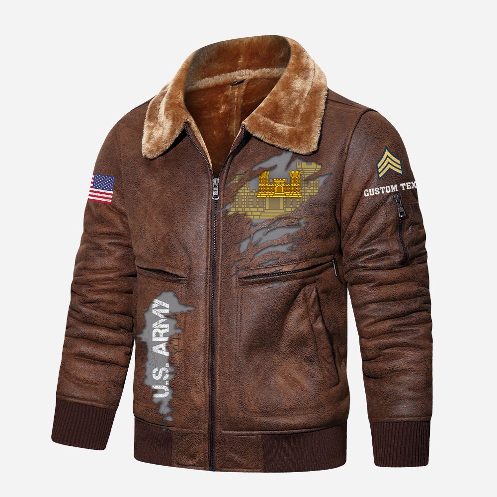 US Military - Army Branch - Leather Jacket For Veterans