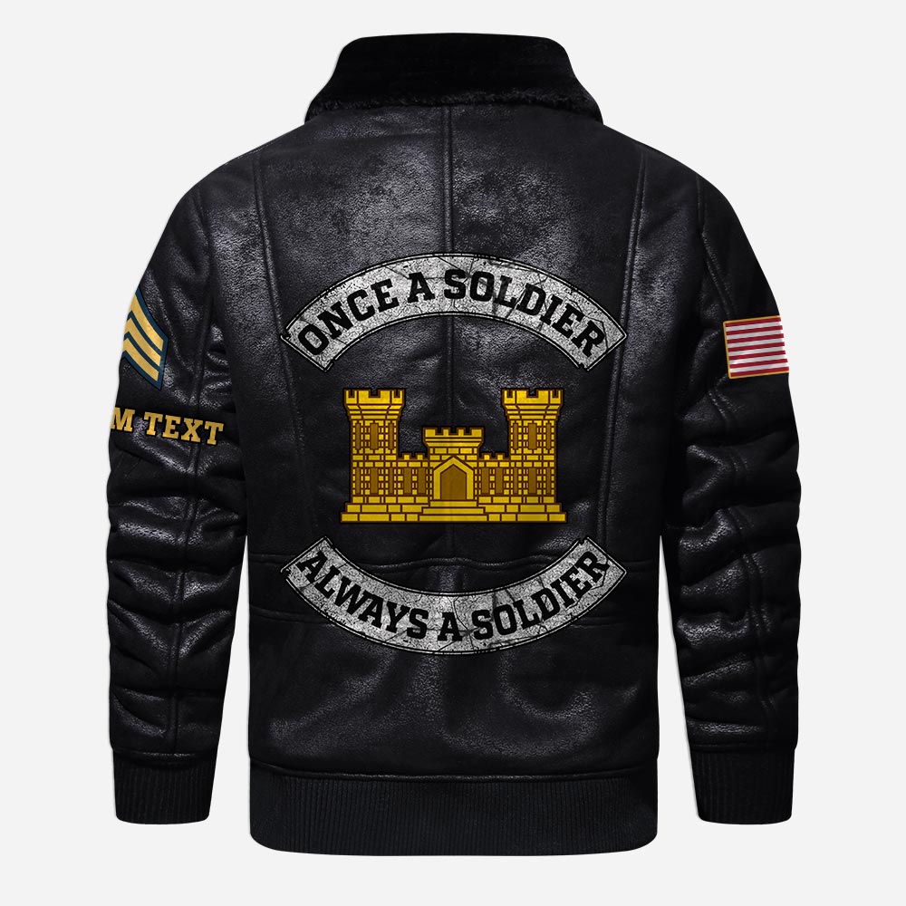 US Military - Army Branch - Leather Jacket For Veterans
