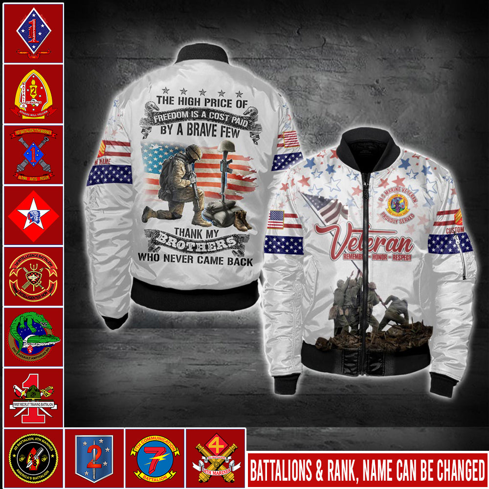 US Military – Marine Battalion All Over Print Bomber Jacket