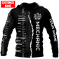 T-shirt unisexe 3D avec nom personnalisé et drôle de mécanicien, clé noire