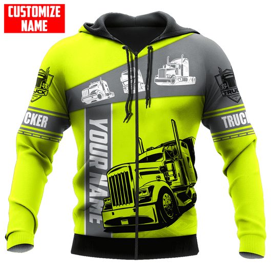 Personalisierter Name Lustige Trucker 3D Unisex Shirts