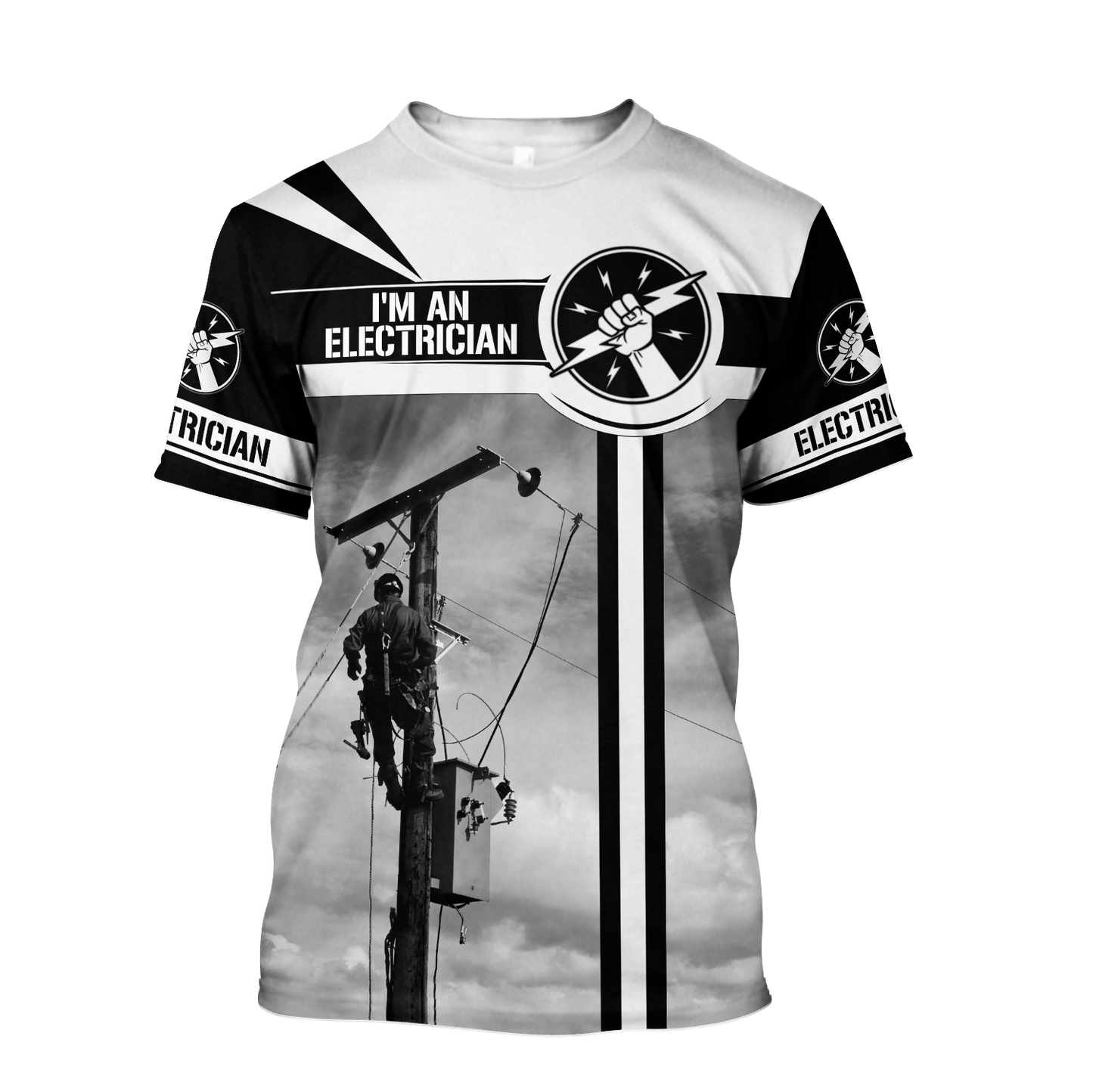 Personalized Name Funny Electrician 3D Unisex Shirts