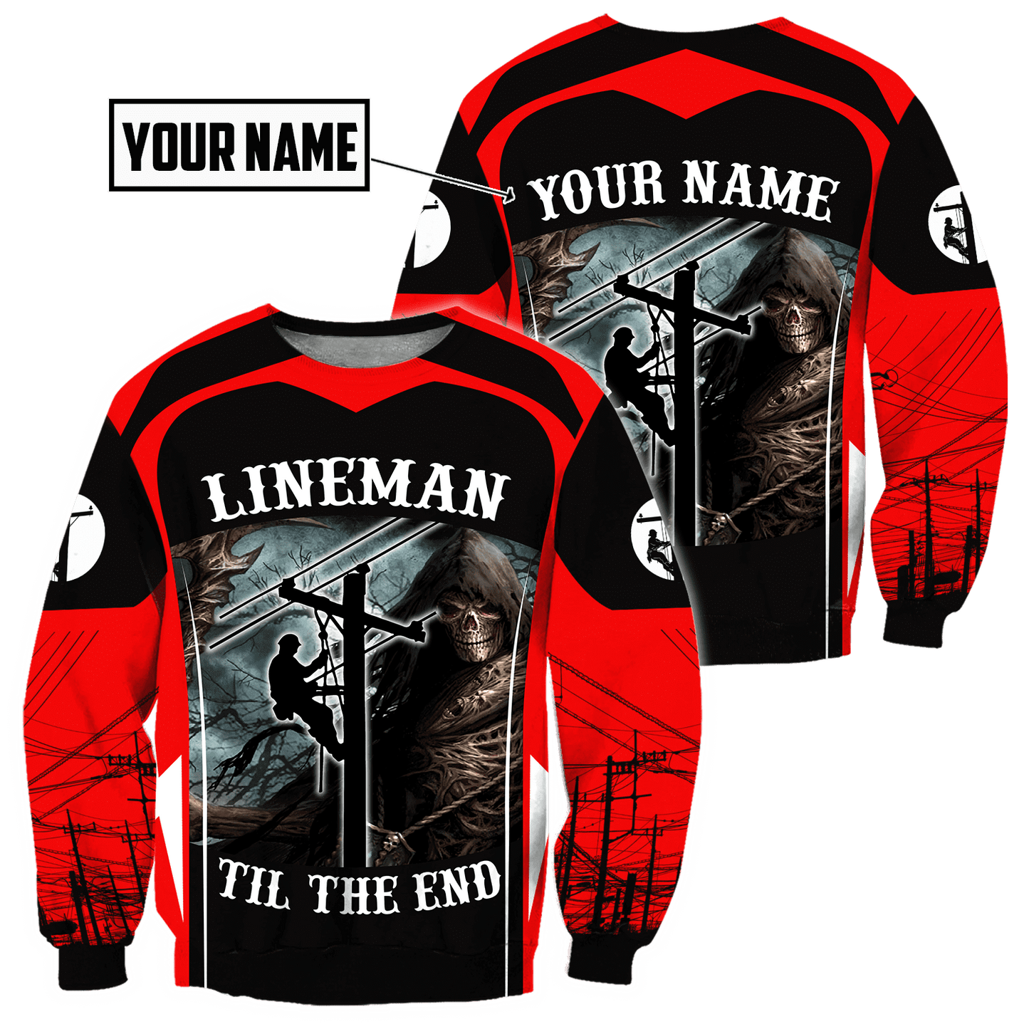Personalisierte Name Lustige Elektriker 3D Unisex Shirts