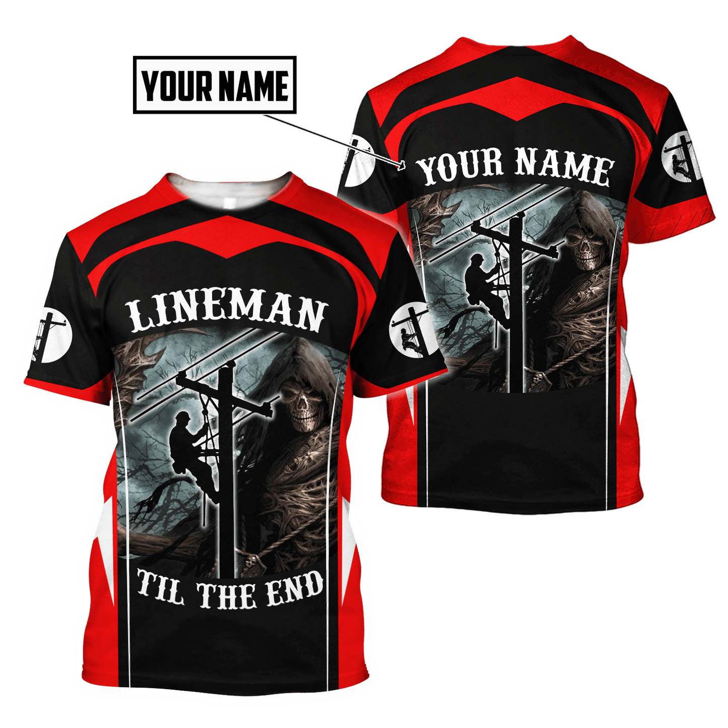 Personalisierte Name Lustige Elektriker 3D Unisex Shirts