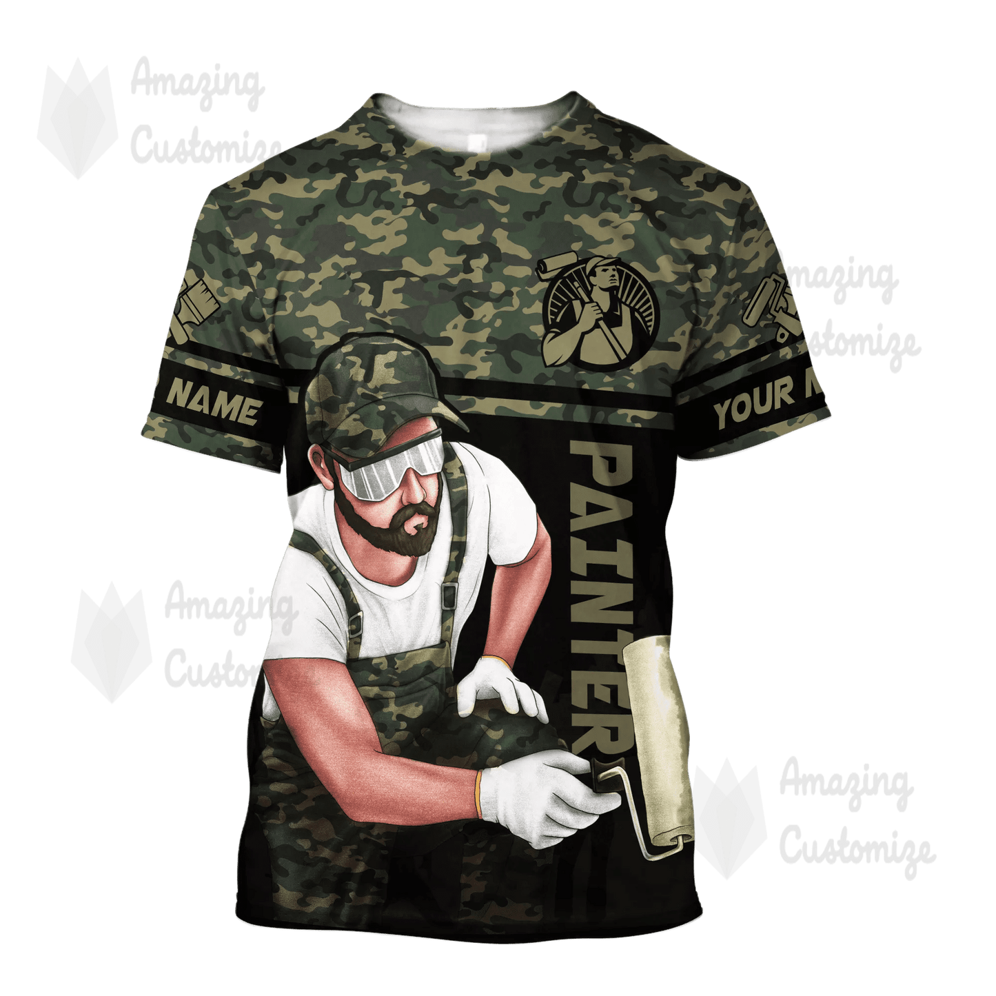 Personalized Name Funny Painter 3D Unisex Shirts