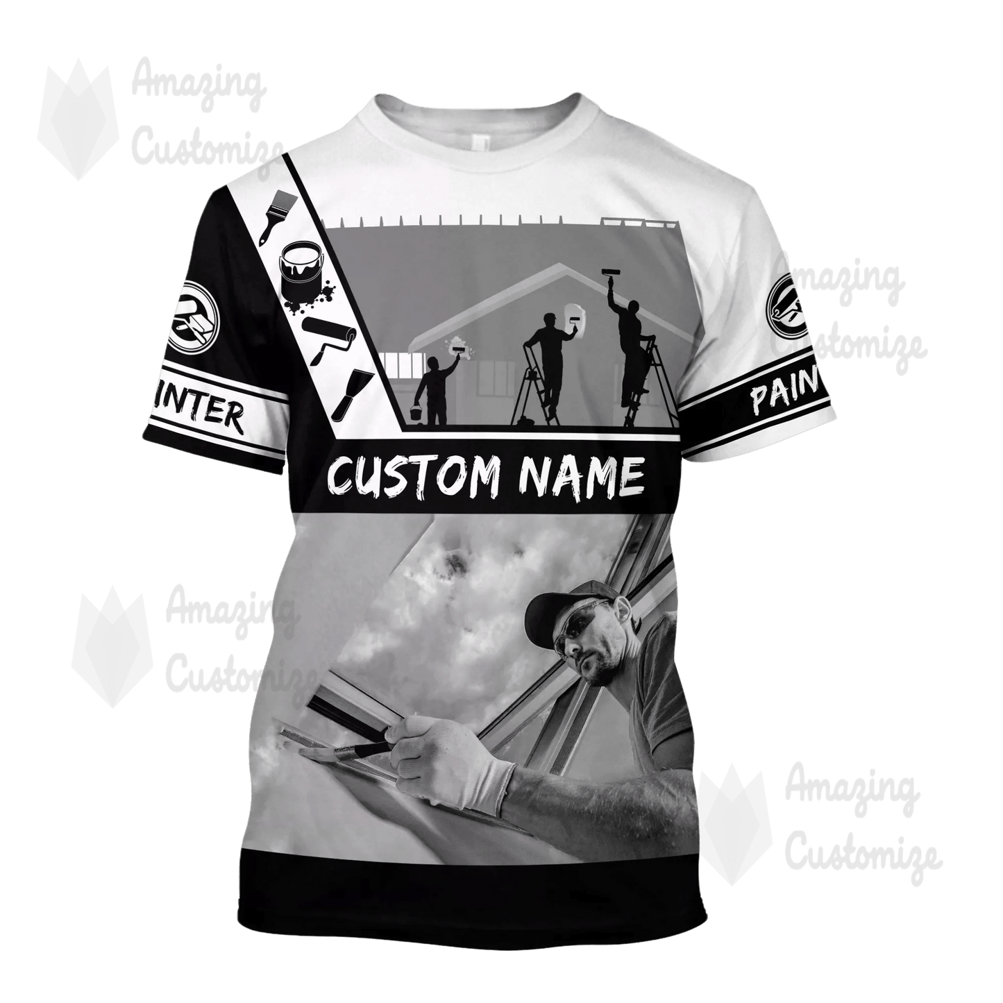 Personalized Name Funny Painter 3D Unisex Shirts