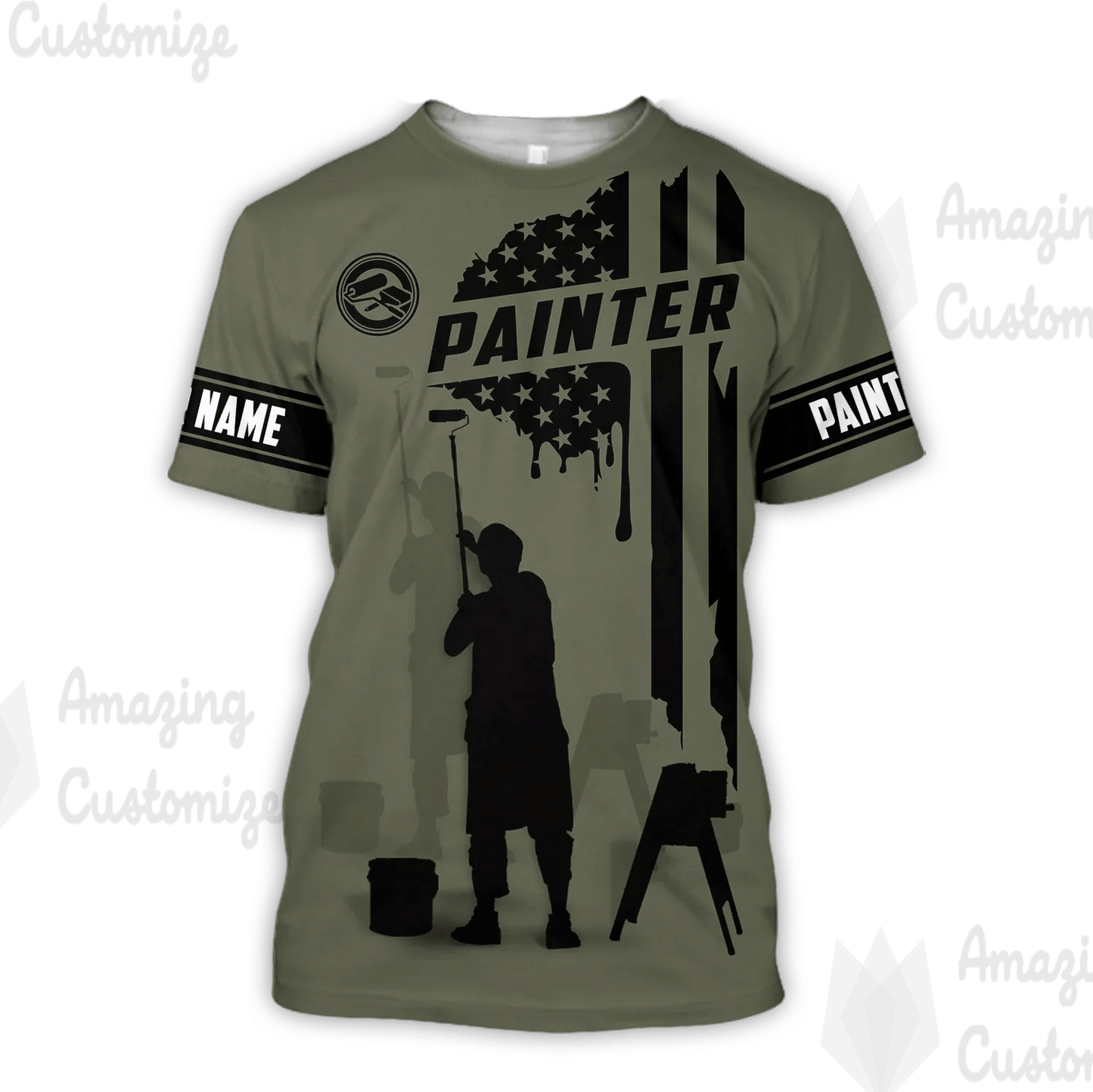 Personalized Name Funny Painter 3D Unisex Shirts