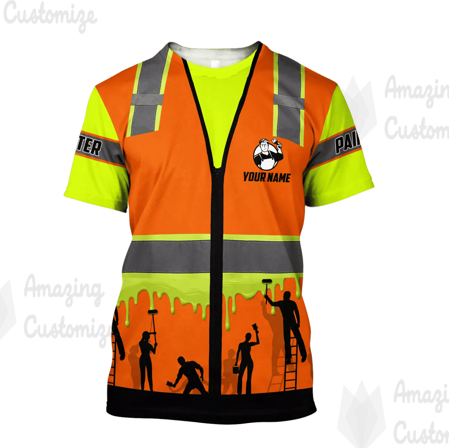Personalized Name Funny Painter 3D Unisex Shirts